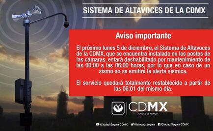 Darán mantenimiento al sistema de altavoces el lunes