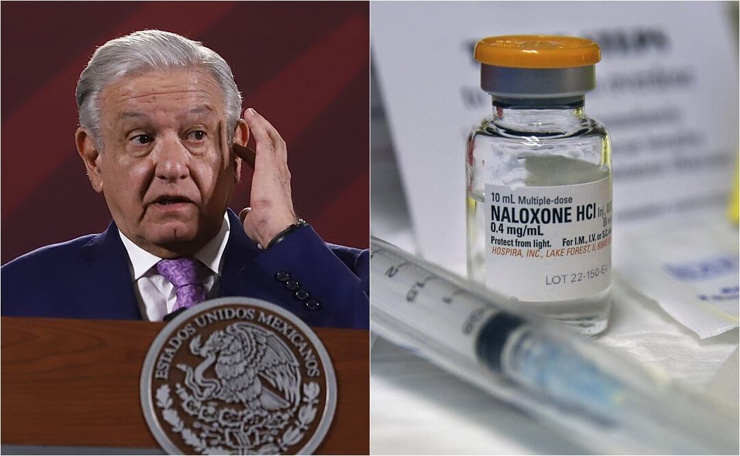 El mandatario cuestionó la aprobación en Estados Unidos de Naloxona sin receta médica. Fotos: Berenice Fregoso. EL UNIVERSAL y AP