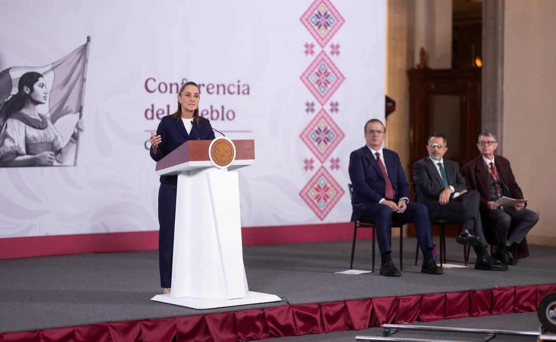 Claudia Sheinbaum en su conferencia matutina del 15 de diciembre de 2025. Foto: Presidencia
