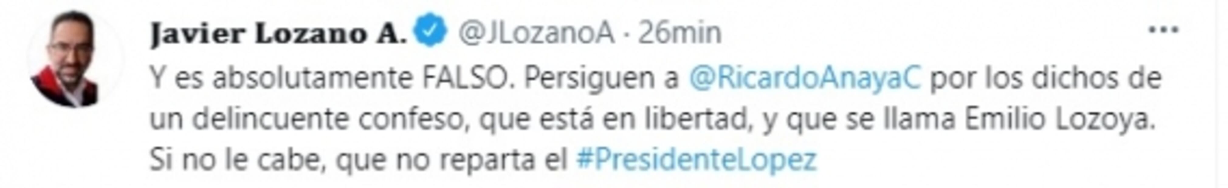 Javier Lozano agradece a “Andrés Manuelovich” por publicidad en la mañanera