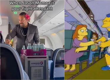 Jason Momoa apareció como azafata para una aerolínea en Hawái y quedó captado en video