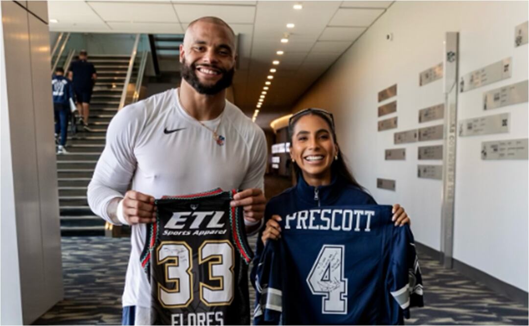 FOTO: @dianaflres33 -  Dak Prescott y Diana Flores