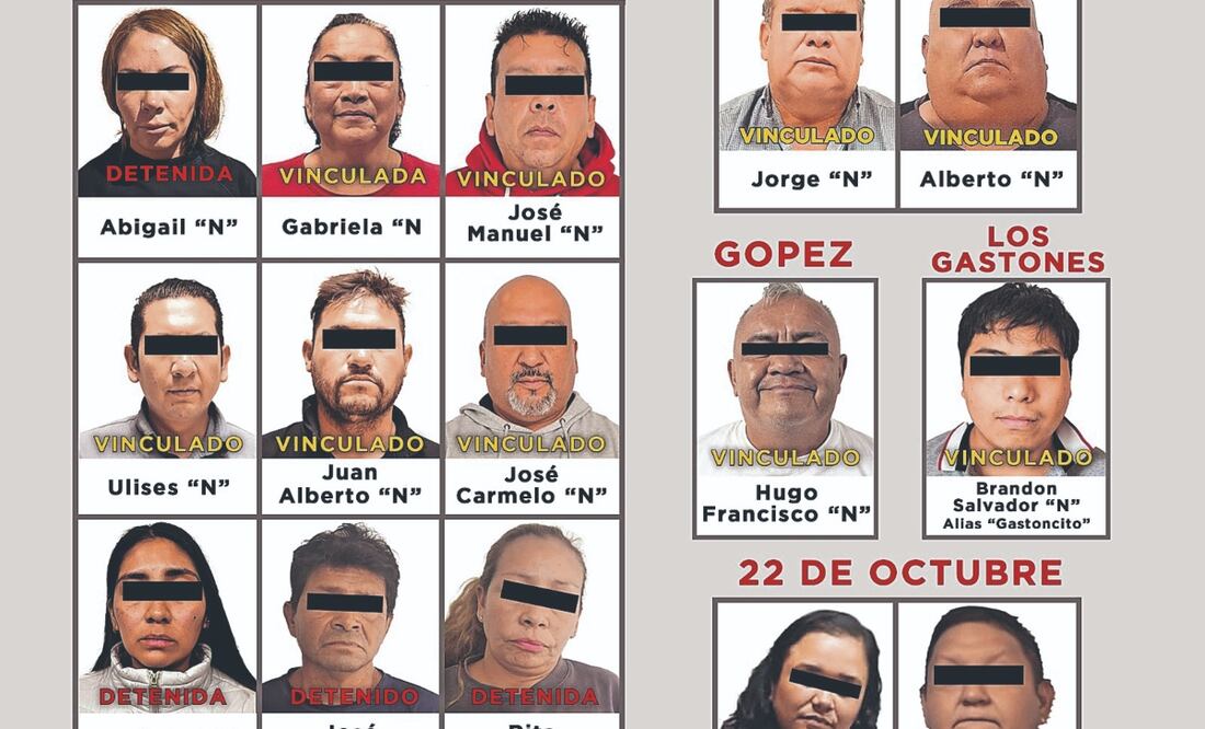 Líderes sindicales fueron detenidos durante el Operativo Restitución en municipios del Edomex. Foto: Especial