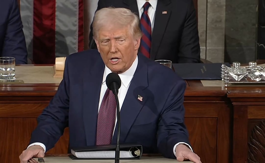Donald Trump da un mensaje a la nación desde el Congreso de EU. (04/03/25) Foto: Captura de pantalla