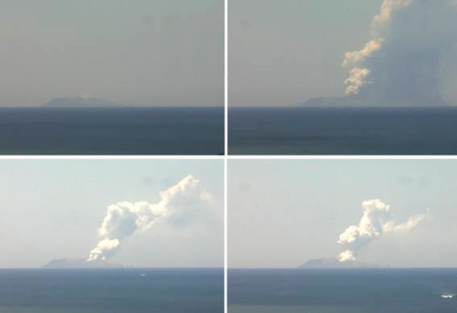 Las impactantes imágenes de la erupción del volcán de Nueva Zelanda