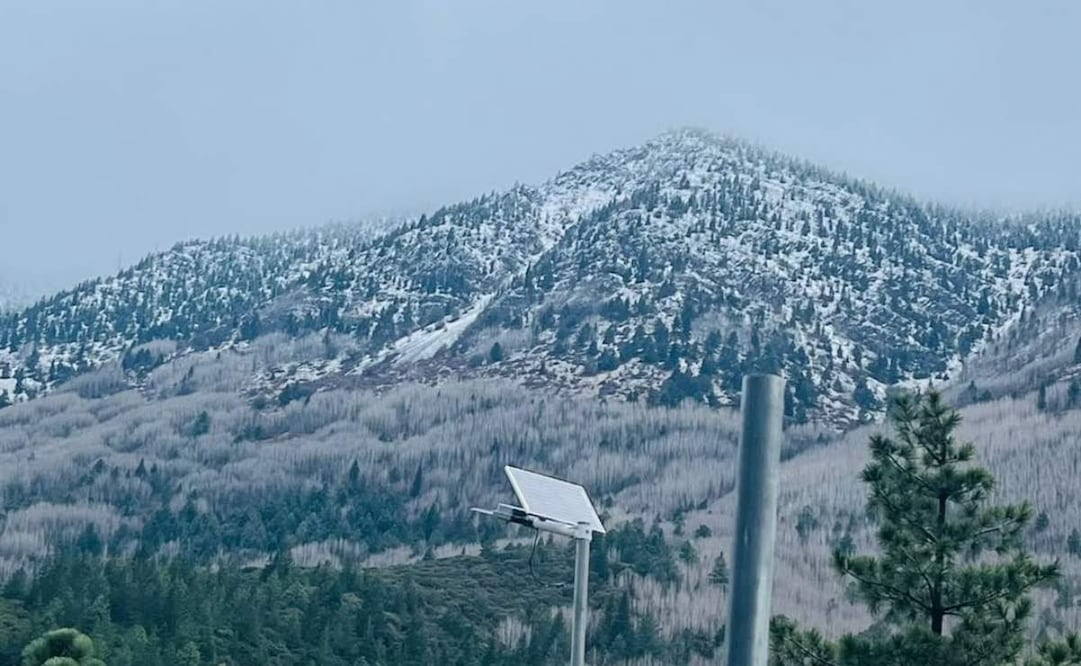 Caída de nieve sorprende Nuevo León y Coahuila (11/01/2026). Foto: @samuel_garcias
