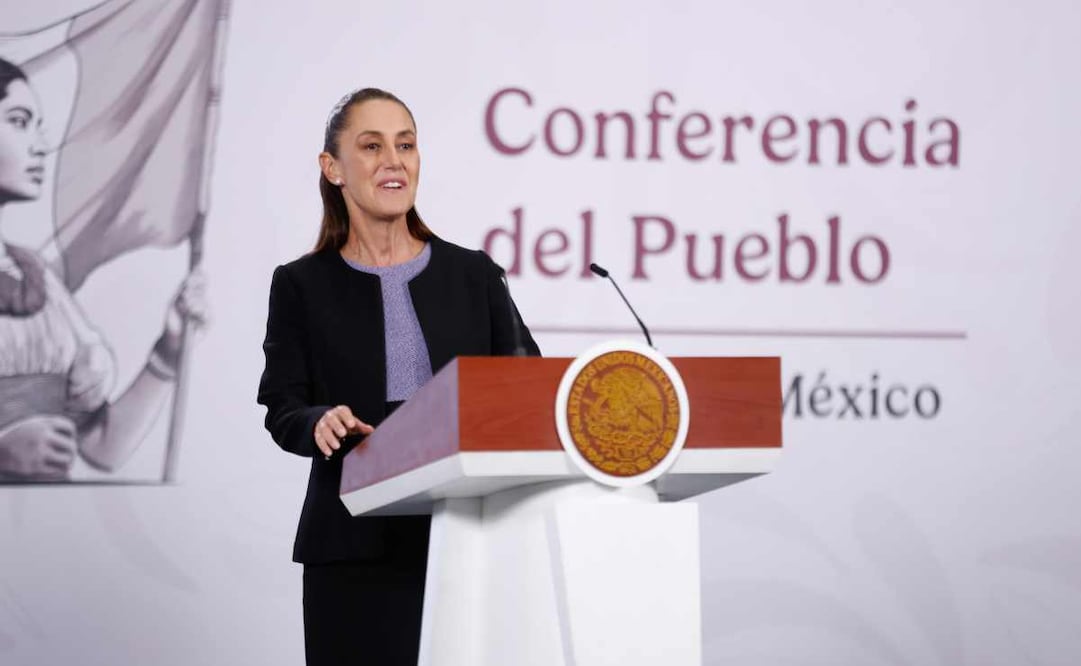 La presidenta Claudia Sheinbaum durante la mañanera del 29 de enero del 2026. Foto: Diesgo Simón / EL UNIVERSAL