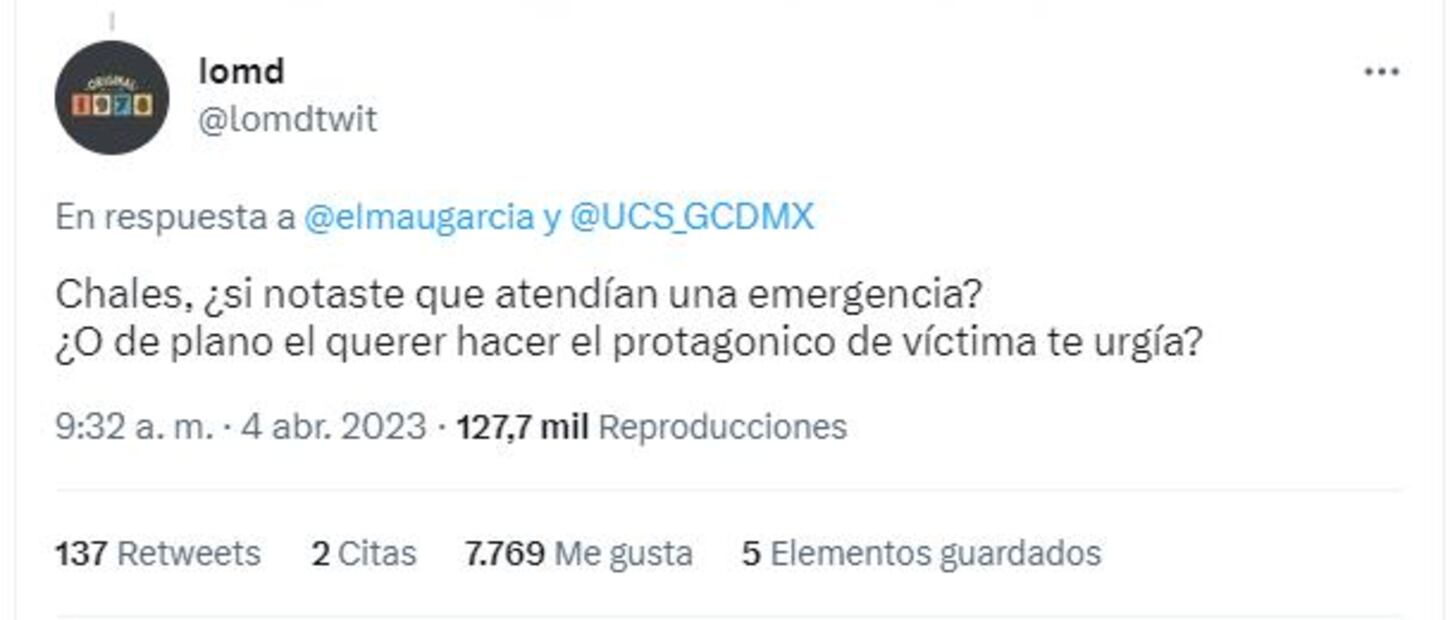 Respuesta a denuncia de ciclista