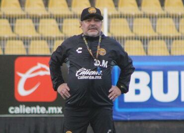 El festejo de Maradona durante el entrenamiento de Dorados