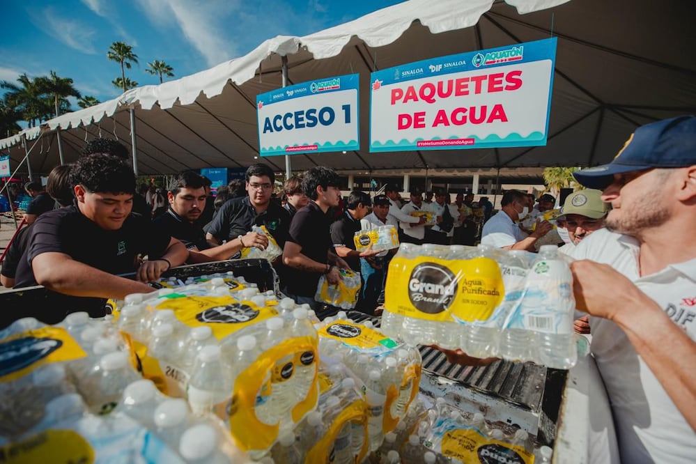 Gobierno de Sinaloa logra recaudación histórica de más de un millón de litros de agua en el Aquatón 2025. (Foto: especial)