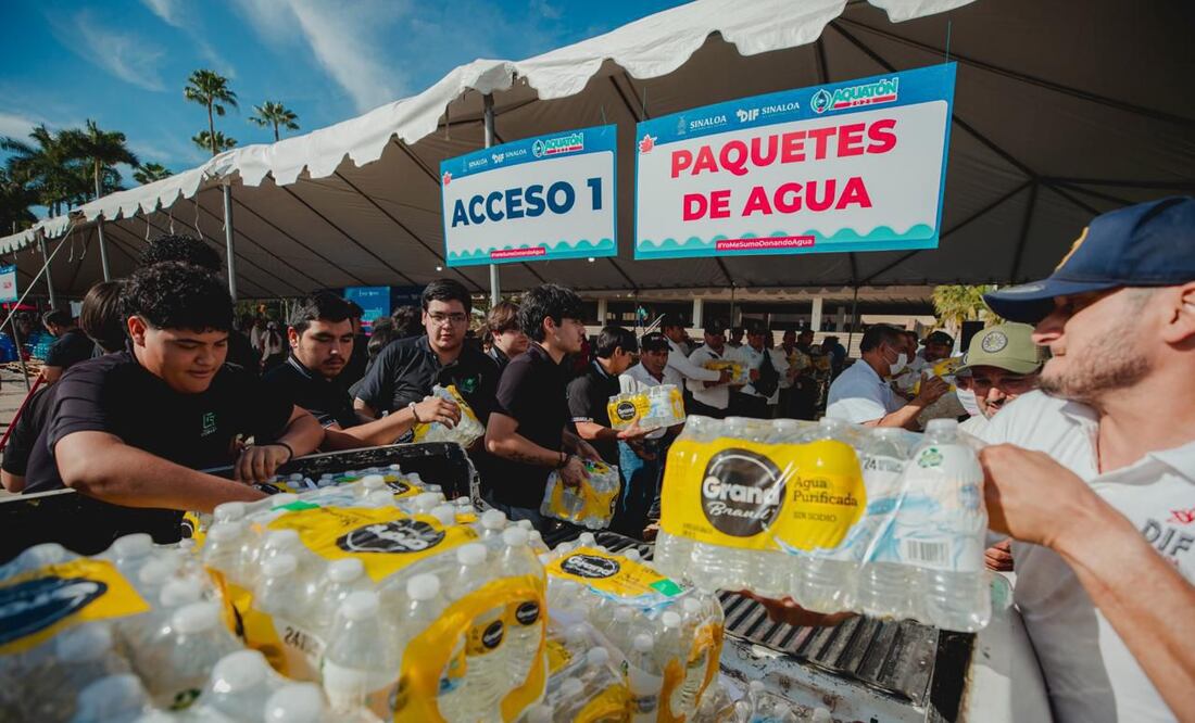 Gobierno de Sinaloa logra recaudación histórica de más de un millón de litros de agua en el Aquatón 2025. (Foto: especial)