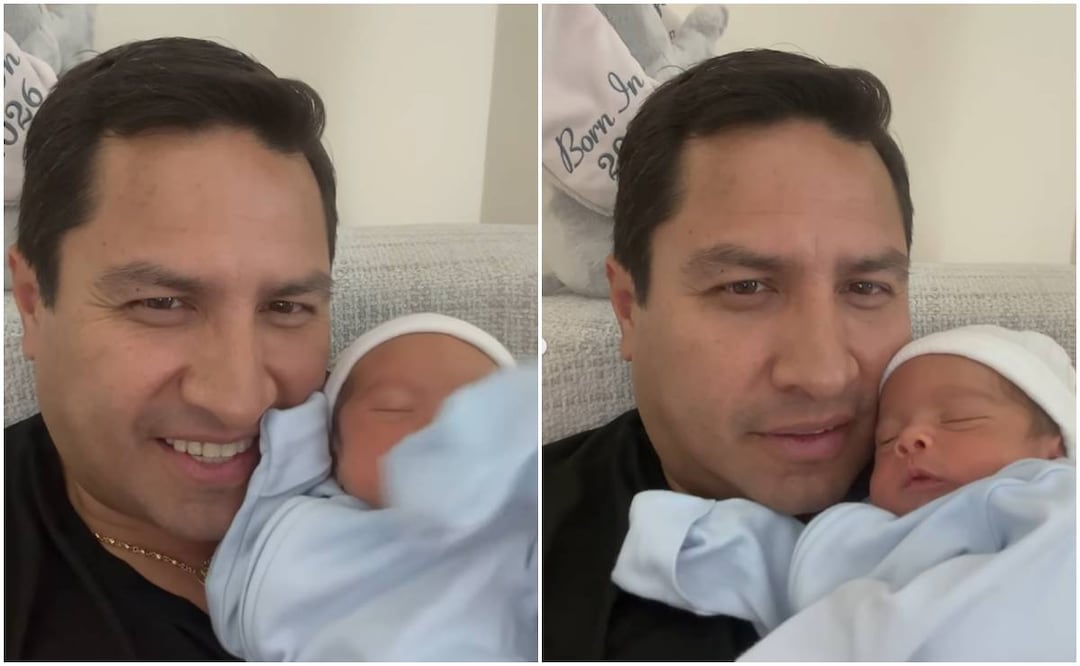 Julión Álvarez presenta a su hijo recién nacido.