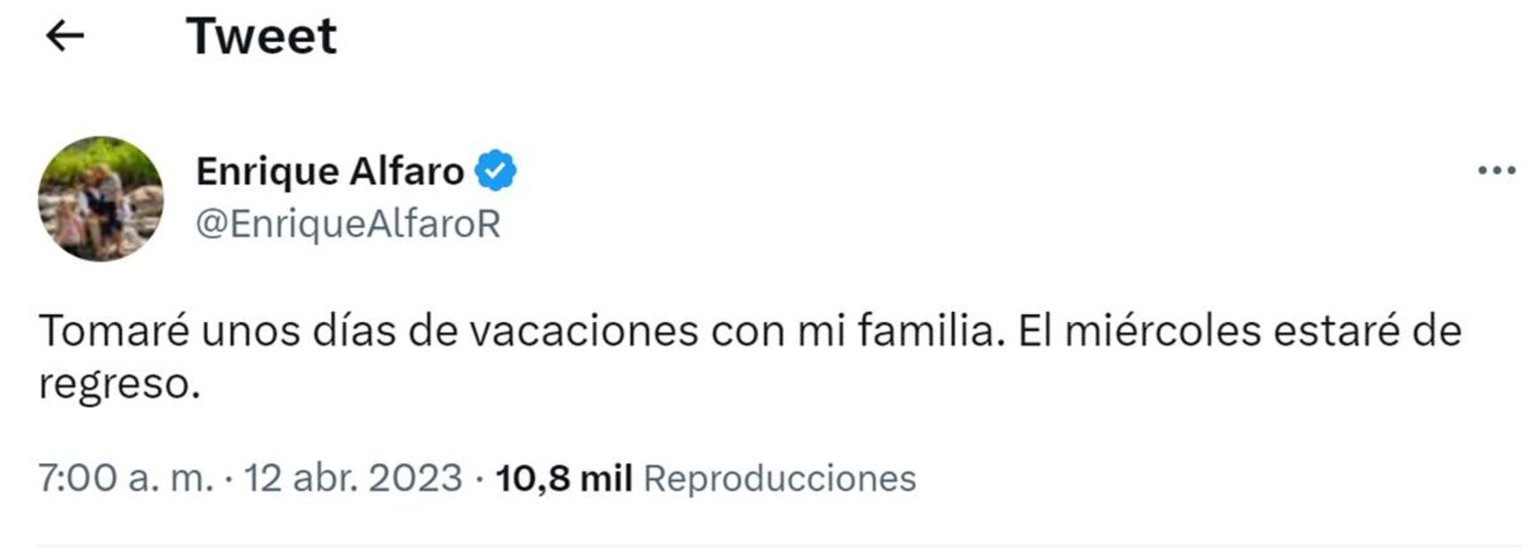 El gobernador de Jalisco, Enrique Alfaro anunció que se va de vacaciones. Foto: Captura de Twitter