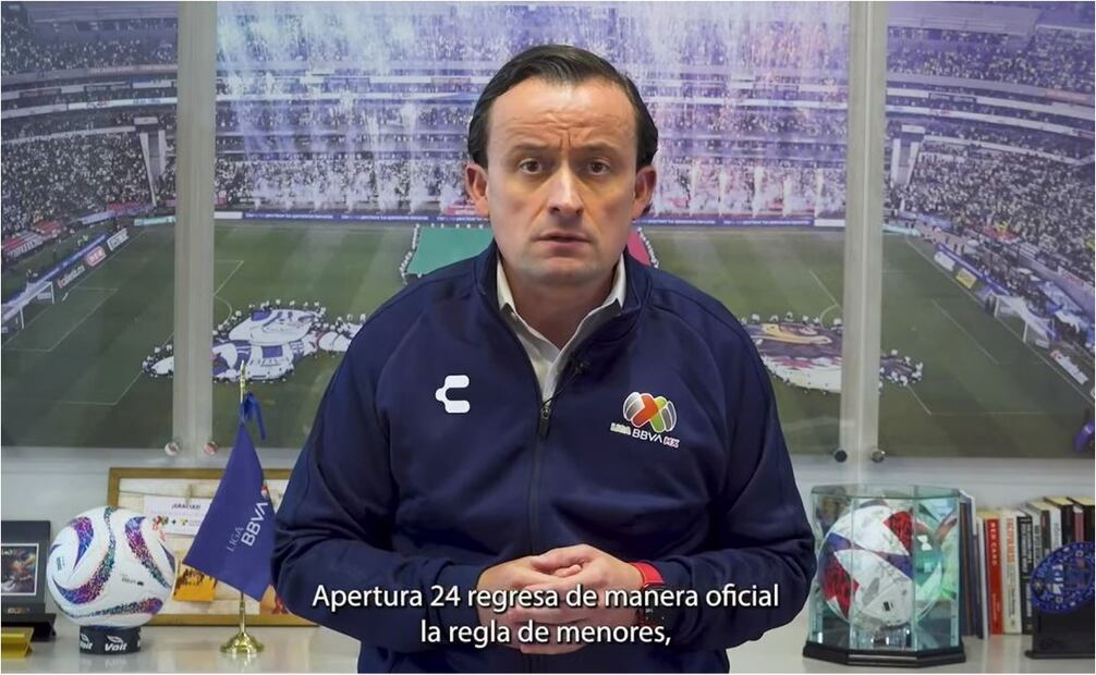 Mikel Arriola confirma el regreso de la Regla de Menores. FOTO: CAPTURA DE VIDEO LIGA MX