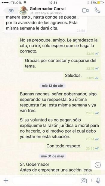 Ex consultor de Corral revela amenazas