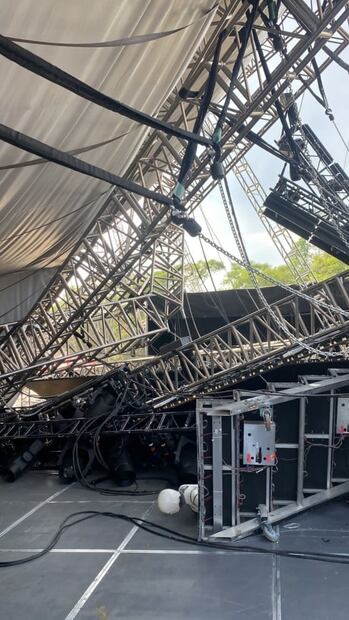 Se desploma escenario de Gloria Trevi en Xalapa Veracruz