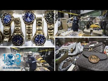 Golpe a piratería en aeropuerto: decomisan toneladas de falsos Nike, Gucci y Rolex
