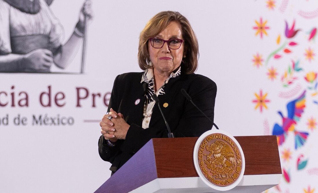 Martha Lucía “Malu” Micher en la mañanera de Sheinbaum. Foto: Hugo Salvador/EL UNIVERSAL