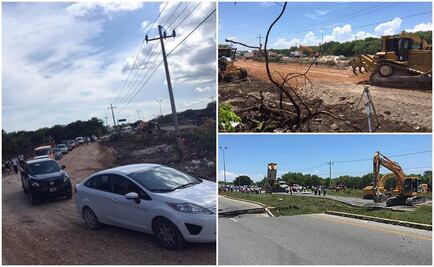 Abren paso provisional en vía Cancún-Playa del Carmen
