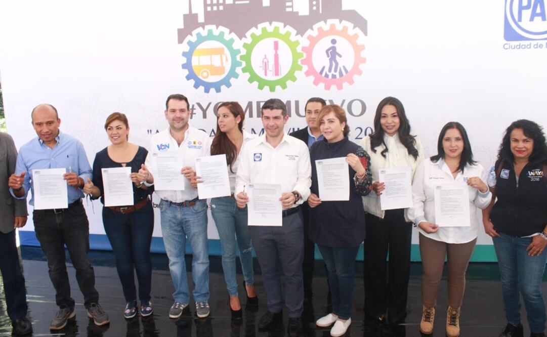 Candidatos frentistas firman Agenda de Movilidad 2018
