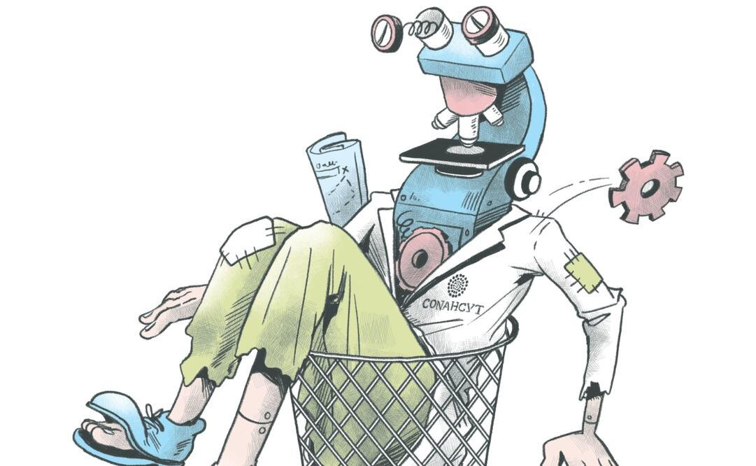 Conahcyt recibió 52 mmdp menos en sexenio de AMLO. Ilustración de Ani Cortés. EL UNIVERSAL