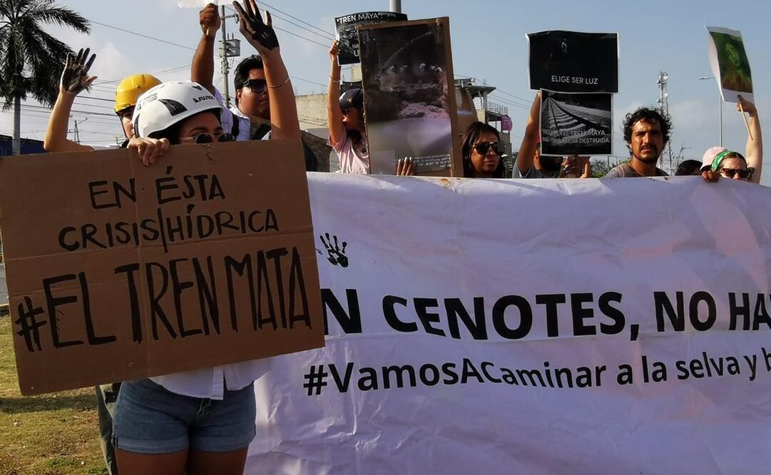 El colectivo de Quintana Roo “Sélvame del Tren” solicitó una audiencia a la
senadora, Olga Sánchez Cordero, luego de que ayer en las comisiones, se aprobará en el Senado de la República, una iniciativa para reformar los artículos 129 y 148 de la Ley de Amparo. Foto: Adriana Varillas - EL UNIVERSAL