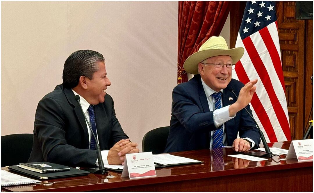 Ken Salazar, embajador de Estados Unidos en México, sostuvo un encuentro este miércoles 10 de julio con el gobernador de Zacatecas, David Monreal. Foto: Especial