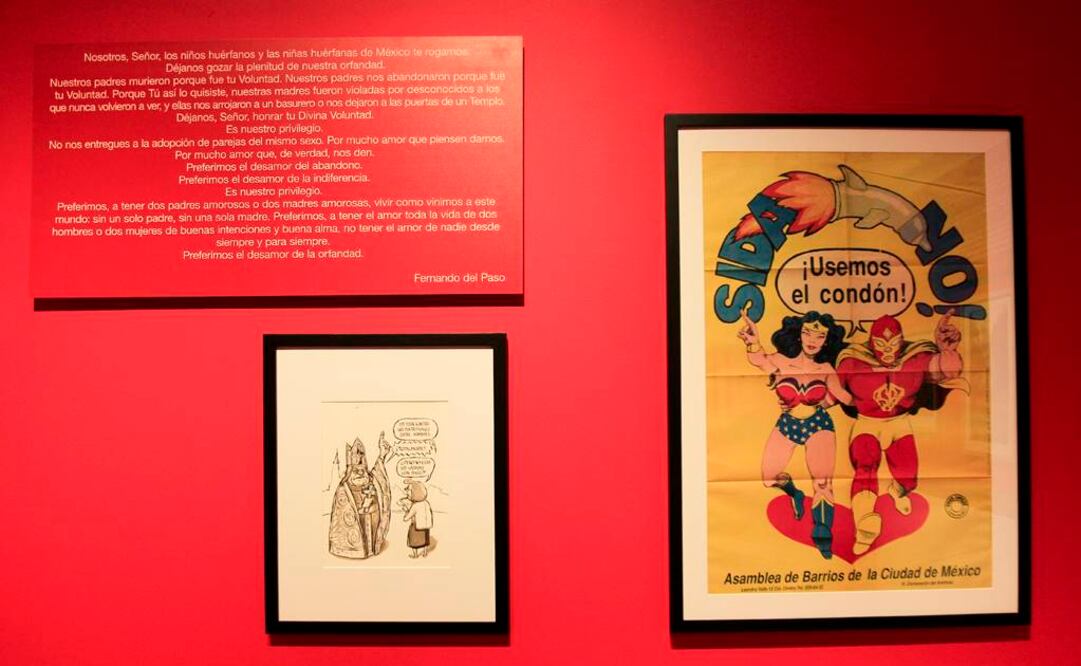 "¡Que se abra esa puerta! Sexualidad, sensualidad y erotismo" que exhibe el Museo del Estanquillo Colecciones Carlos Monsiváis va construyendo el relato de la lucha por la diversidad sexual en la Ciudad de México.
