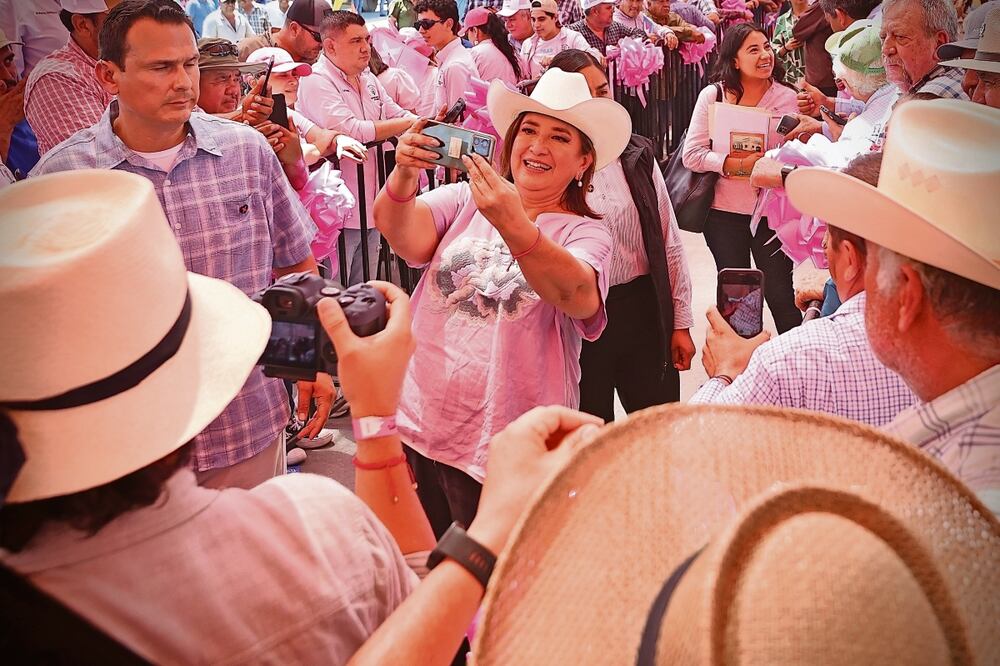 Ante militantes y simpatizantes en Reynosa, Tamulipas, Xóchitl Gálvez aseguró que el líder morenista Mario Delgado y su partido han financiado ilegalmente las campañas de sus candidatos. Foto: Berenice Fregoso | El Universal