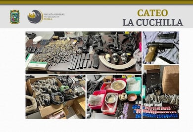Decomisan armas, granadas y droga en mercado municipal de Puebla