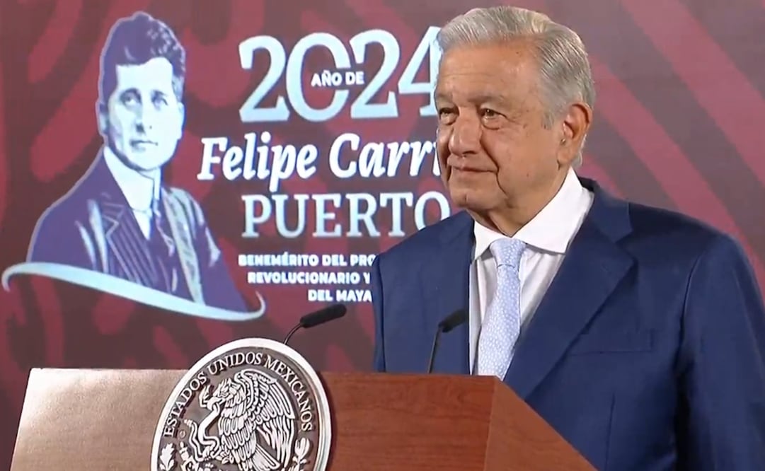 López Obrador en su conferencia del 23 de abril en Palacio Nacional. Foto: Especial