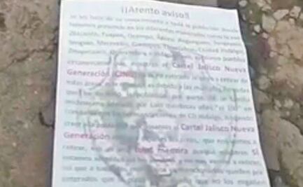 Amenazas del CJNG generan pánico en Michoacán