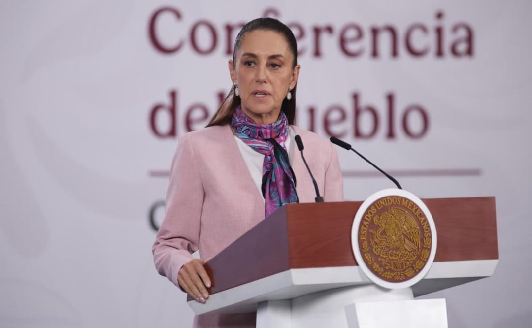 Presidenta Claudia Sheinbaum durante su conferencia de prensa desde Palacio Nacional (23/04/2026). Foto: Carlos Mejía / EL UNIVERSAL