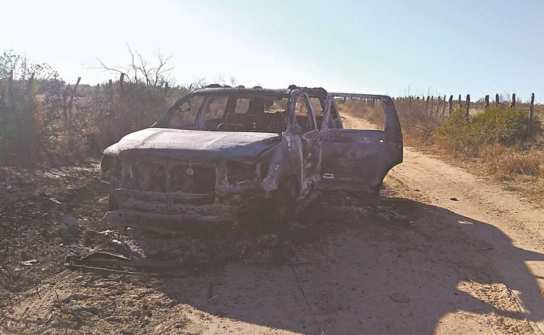 Indagan a funcionarios de Migración por asegurar camioneta calcinada en Camargo