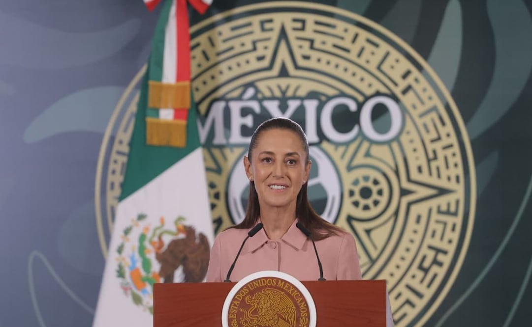 La presidenta Claudia Sheinbaum en la “Mañanera del Pueblo” del jueves 11 de junio de 2026 en Palacio Nacional. Foto: Gabriel Pano/ EL UNIVERSAL