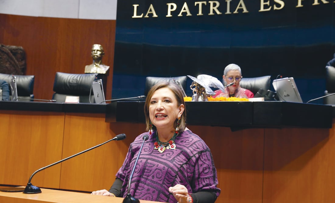 La virtual candidata presidencial de la alianza opositora, en Xóchitl Gálvez Ruiz, solicitó licencia para separarse de su escaño en el Senado de la República por tiempo indefinido. Foto: archivo/EL UNIVERSAL
