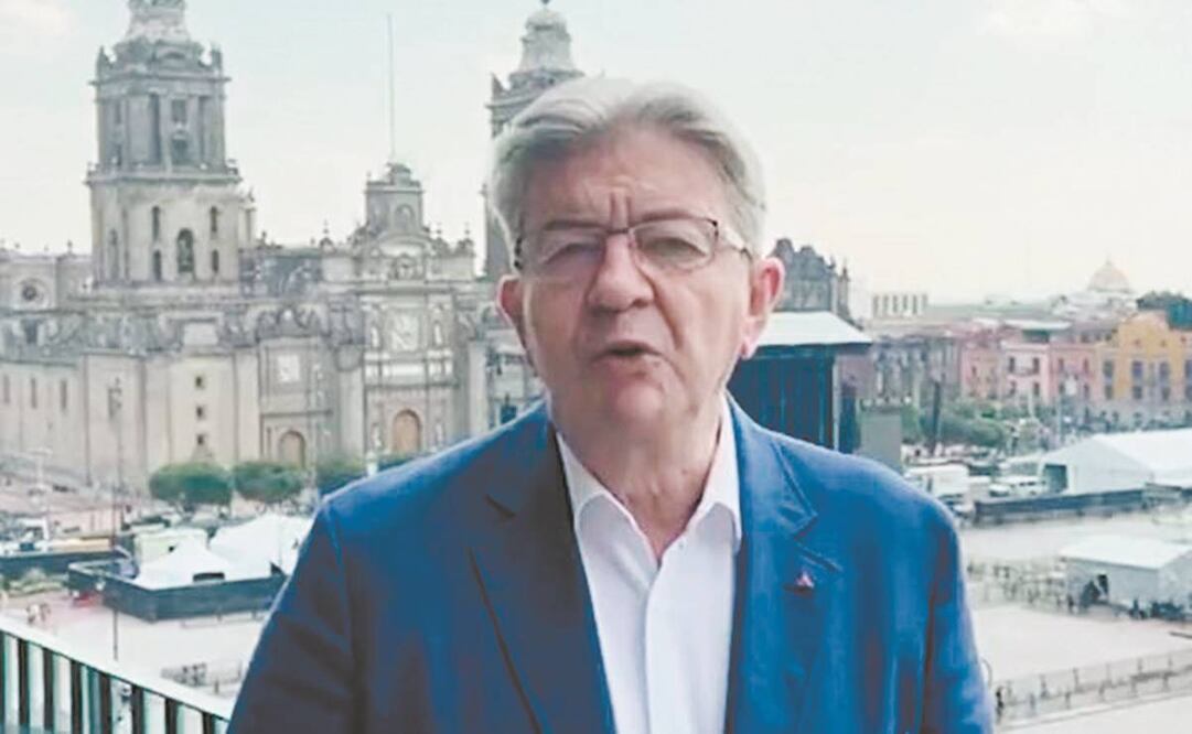 Jean-Luc Mélenchon estuvo en Palacio Nacional. Foto: Tomada de Twitter.