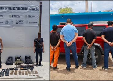 Elementos navales y del ejército detienen a seis personas en distintos municipios de Sinaloa; aseguran armamento y un vehículo blindado