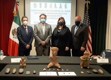 Estados Unidos regresa a México 280 piezas arqueológicas que fueron sustraídas en Sonora