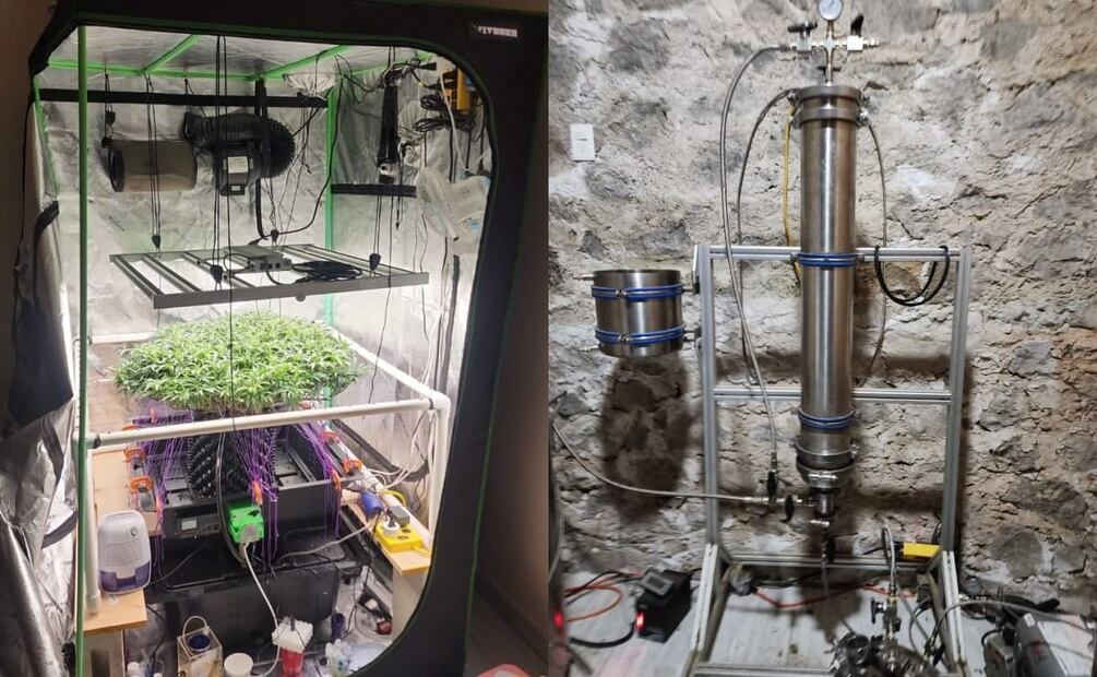 Además fueron asegurados envases, pipetas, básculas, una bolsa plástica transparente. Foto: Especial