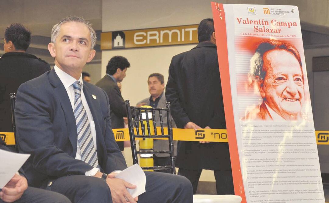 Miguel Ángel Mancera, durante un evento en la Línea 12 del Metro, cuando él era jefe de Gobierno de la Ciudad en 2013. Foto: ARCHIVO EL UNIVERSAL