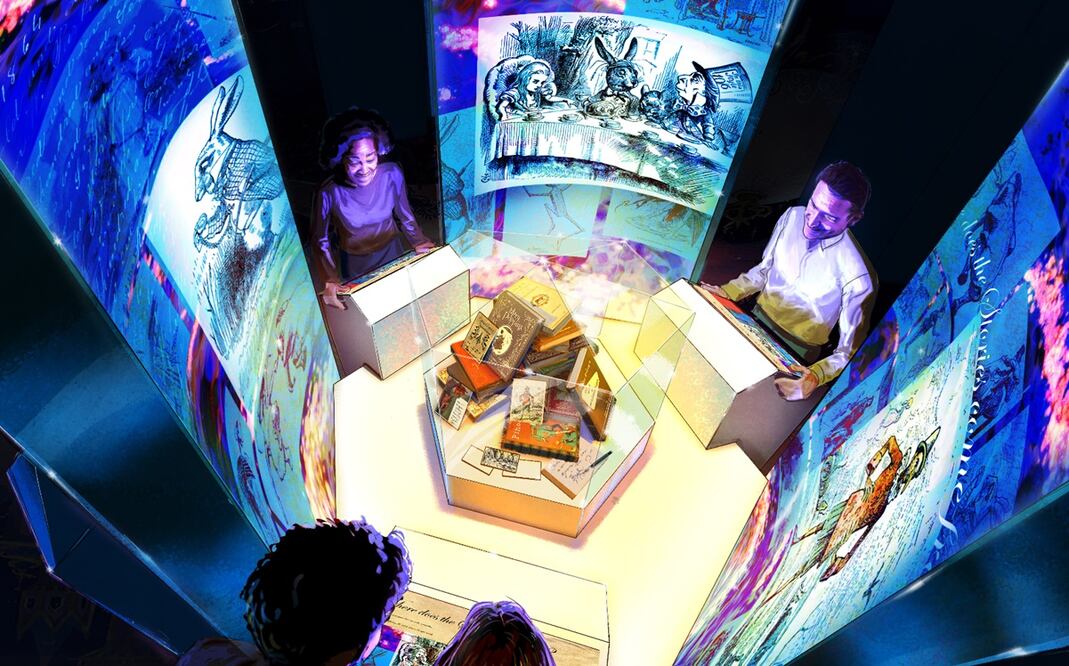 ilustración de una parte de la muestra "Disney100: The Exhibition". Foto: EFE / Disney