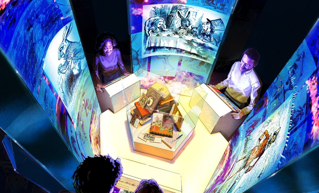 ilustración de una parte de la muestra "Disney100: The Exhibition". Foto: EFE / Disney