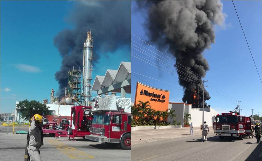 Explota pipa de gas frente a refinería de Ciudad Madero 