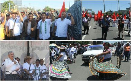 Llega marcha de la CNTE al Zócalo de Oaxaca
