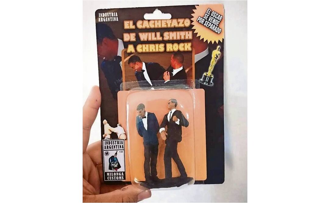  Algunos de estos diseños llevan las palabras del actor después de la bofetada: "Saca el nombre de mi mujer de tu puta boca". Foto: El Gráfico