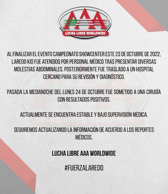 Lo que sabemos sobre Laredo Kid y su estado de salud