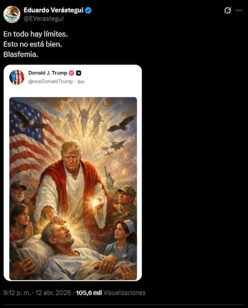 Eduardo Verástegui califica de blasfemia imagen creada con IA de Donald Trump. Foto: Captura de pantalla