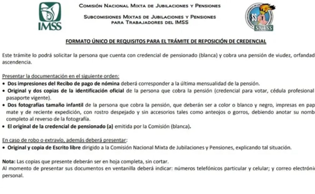 Credencial blanca
Para consultar los avisos, estatutos y documentos emitidos por la representación sindical y mixta sobre este trámite, puedes ingresar a sus portales oficiales.
Foto: Captura de pantalla en página de gobierno.