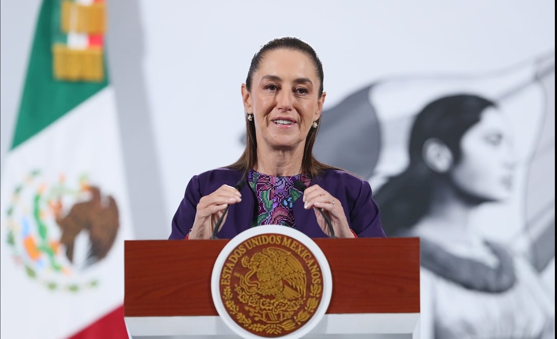 La presidenta de México, Claudia Sheinbaum pardo, durante la mañanera en Palacio Nacional de la Ciudad de México, el jueves 30 de octubre de 2025. Foto: EFE